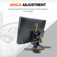Monitor de Reversa de 7 Pulgadas de Alta Resistencia, Entrada de Video de 4 Canales, 12V/24V/36V, Cambio Automático, Pantalla IPS, Monitorización de Punto Ciego