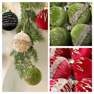 Le vendite calde albero di <span class=keywords><strong>natale</strong></span> ornamento palla da te decorazione appesa con disegno colorato e floccante sfera di perle di <span class=keywords><strong>natale</strong></span> - Product Image 5