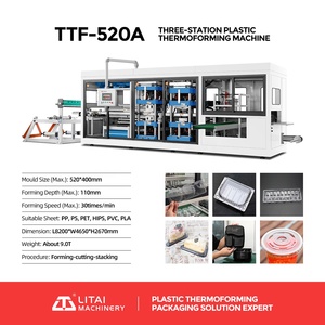 Macchina Termoformatrice Completamente Automatica per Contenitori in Plastica PET/PS/PP per Caramelle, Alimenti e Sushi con Motore Servo e Controllo Touch Screen - Product Image 2