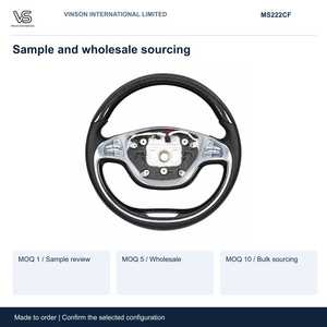 Volant en fibre de carbone pour Mercedes Benz Classe S W222 2014 2017, jante ronde, commandes argentées MS222CF - Product Image 5