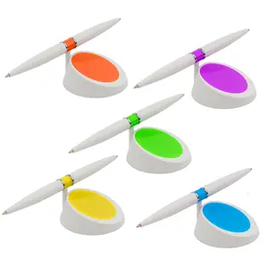 2024 צבע עיצוב פופולרי עט שולחן פלסטיק עט שולחן עם שתי רגליים לבנק