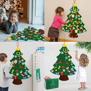 Ensemble de sapin de <span class=keywords><strong>Noël</strong></span> en feutre DIY de 3 pieds avec 33 ornements pour enfants, décoration murale de <span class=keywords><strong>Noël</strong></span>, <span class=keywords><strong>calendrier</strong></span> de l'avent - Product Image 2