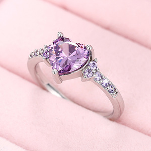 Anello dal Design a Forma di Cuore, Anello Classico da Dito per Donne - Product Image 6