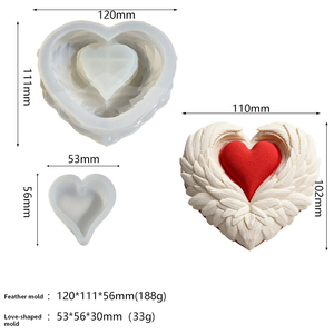 Cetakan Silikon Mousse Hari Valentine, Cetakan Kue Berbentuk Hati Kreatif dengan Bulu, Cetakan Cokelat Prancis - Product Image 1