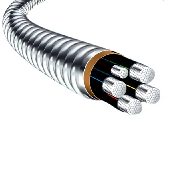 UL1569 metal kaplı kablo mc elektrik BX tel AC90 zırhlı AIA alüminyum kilitleme doğrudan gömme zırh 12/2 konut