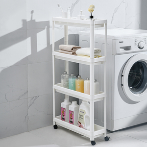 <span class=keywords><strong>Étagère</strong></span> de rangement <span class=keywords><strong>étroite</strong></span> pour la maison avec porte Artefacts en plastique multicouche Stockage d'atterrissage Salle de bain Gap Porte derrière l'unité de stockage - Product Image 1