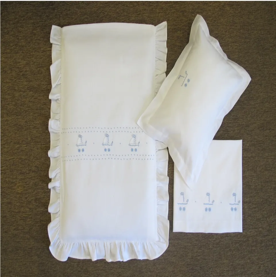 Juego de ropa de cama para bebé, bordado 100% algodón Quang Thanh