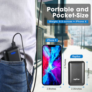 Rapthor 7.4V 3A / 5V 2A Paket Baterai untuk Rompi Pemanas/Jaket Pemanas/Hoodie Pemanas 7.4V dan USB 5V (Output Ganda DC <span class=keywords><strong>3</strong></span>.5mm +USB) - Product Image 4