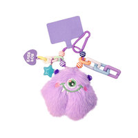 Porte-clés en peluche douce de dessin animé Little Monster, figurine mignonne et amusante pour femme, cadeau, breloque pour sac à dos, pendentif de sac, accessoire
