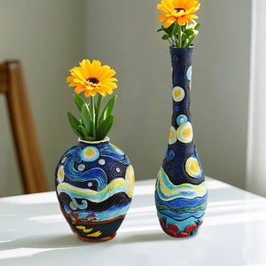 Vases en résine inspirés de la Nuit étoilée de Van Gogh, <span class=keywords><strong>vase</strong></span> de table moderne et écologique pour la décoration de la maison - Product Image 1