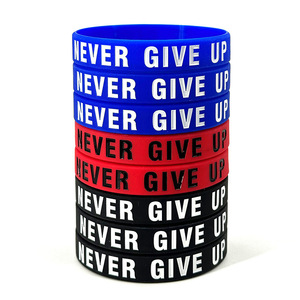 Pulsera de Silicona de Color, Brazalete de Goma con Logotipo Personalizado, Texto Personalizado, Campaña 'Nunca te Rindas', Pedido al por Mayor - Product Image 2