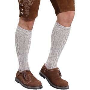 Chaussettes hautes personnalisées pour hommes, style Trachten, pour l'Oktoberfest et les célébrations bavaroises, mélange de laine marron - Product Image 1