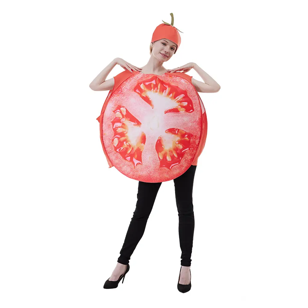 Nuevo diseño comida papel tomate Cosplay esponja fruta vegetal tomate disfraces