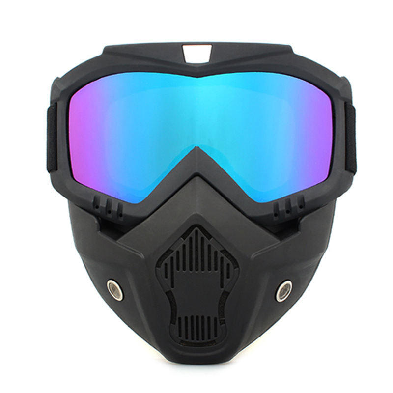Open Face Wind Dust Proof Motorcycle Half Helmet or Vintage Helmets New Fashion Visor Detachable Goggles Mask