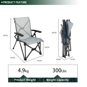 كرسي التخييم الجديد الفاخر في الهواء الطلق قابل للطي خفيف الوزن من الألومنيوم مع حامل أكواب قابل للإزالة - Product Image 6