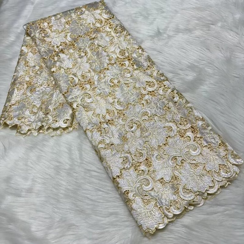 Floral Mesh Cotton Thread Embroidered Lace