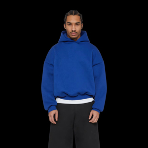 Custom 500gsm Heavy Cotton Hoodie Oversized Drop Shoulder Streetwear Cropped Hoodies for Men 50% Cotton 50% Polyester for Winter - Product Image 1