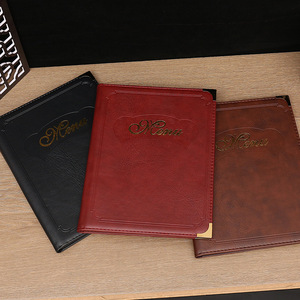 Cubierta de Menú de Cuero PU Vintage con Logotipo Estampado en Caliente Personalizado al por Mayor para Restaurantes y Hoteles, con Inserto Transparente de PVC Impermeable, Libro de Lista de Vinos - Product Image 5
