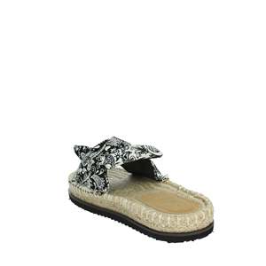 Ciabatta Bassa Donna SASS240770 Nero Bianco Sandali Piatti Stile Espadrillas - Product Image 2