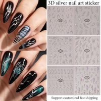 Autocollants pour ongles cool et audacieux, style cyber sigilisme tribal, crâne, cœur, sombres, non toxiques, pour manucure professionnelle de style gothique punk rock