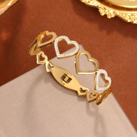 Brazalete de Acero Inoxidable con Baño de Oro de 18K PVD, Resistente al Agua y al Deslustre, Estilo Moderno y Lujoso, para Mujer, Venta al Por Mayor