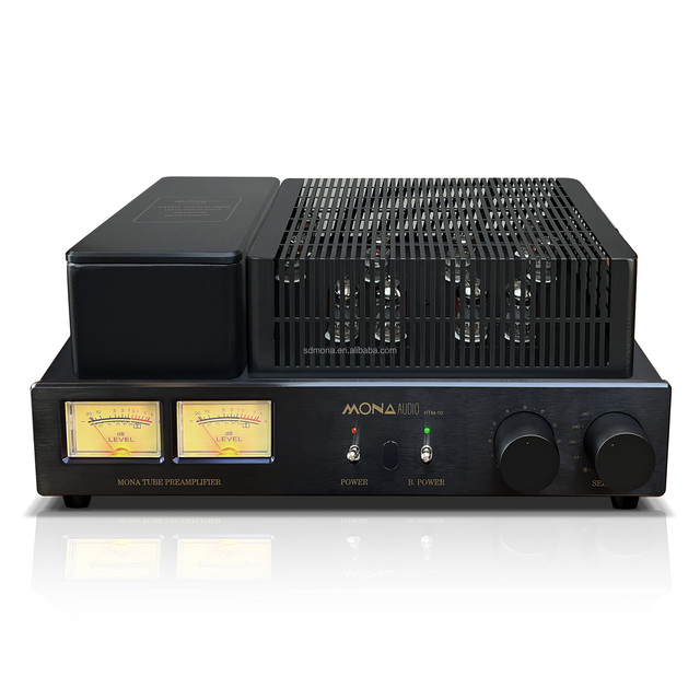MONA HTM-10 Brand New Aluminium Vacuum Tube 2.0 Channel Home Audio Amplifier AC110V-220V Voltage Black Color Amplifier