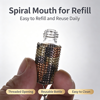 Vente en gros de mini vaporisateurs de parfum portables de 5 ml en verre avec strass, porte-clés en métal, flacon de parfum vide
