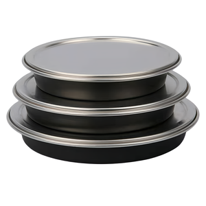 Bandeja para hornear pizza de plato hondo de aluminio con tapa/sartén redonda Pizza con tapa - Product Image 1