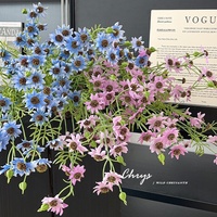 Petite marguerite sauvage Arrangement de fleurs artificielles rose vif pour décor de jardin pour Noël Nouvel An festivités du Nouvel An chinois