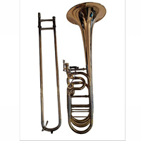 Trombone basse de musique orientale, tonalité Bb/F/G, cloche en laiton, manchon de slide en laiton, diamètre du tube 14,28 mm