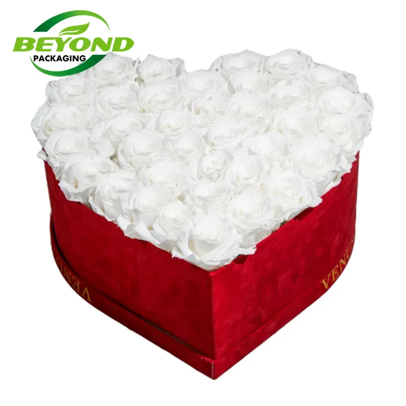 Best valentines day gifts forever flower rose heart shape preserved rose gift box packaging customized Logo