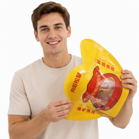 Sachet alimentaire transparent à fermeture éclair, personnalisable, avec fenêtre, en plastique, à fond stable, pour emballage alimentaire, vente chaude