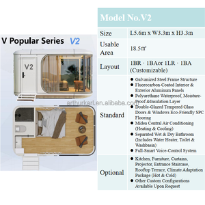 Airport Homes V2 <span class=keywords><strong>Casa</strong></span> Cápsula Prefabricada <span class=keywords><strong>de</strong></span> Aluminio Europeo <span class=keywords><strong>de</strong></span> Lujo, Impermeable - Product Image 4