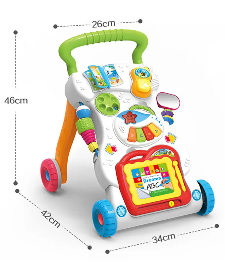 Good Quality Plastic Electric Baby Learning Walker with Light and Music for Little Baby