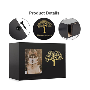 Youki Pet cenaze defin anıt resim çerçevesi köpekler kediler için evcil hayvan vazosu ahşap kül - Product Image 4