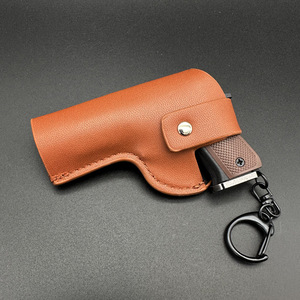 Funda de Cuero Táctica para Llavero de Pistola, Funda Protectora para Pistola en Miniatura, para Modelo de Aleación a Escala 1:3 - Product Image 1