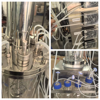 Cuve de réaction à double enveloppe pour cellules mammaires de laboratoire, 2-10 L, Fermenteur de culture cellulaire à double paroi, Pompe motorisée, Contrôle automatique par PLC