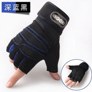 Fitness Gloves <b>Half</b> Finger Long Wrist Breathable Non <b>Slip</b> Unisex For Cycling Outdoor Hiking - Product Image 4