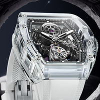 Reloj Bonest Gatti First Real Tourbillon con Caja Transparente, Relojes Automáticos de Lujo de Alta Gama BG7001