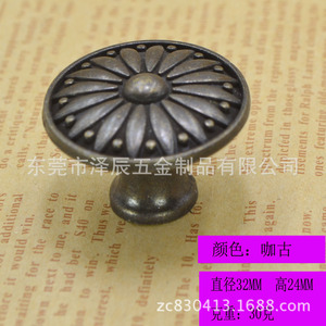 Zechen Furniture Handle Round Zinc Alloy 32mm Diameter Drawer <b>Knob</b> European Style Antique Finish - Product Image 5