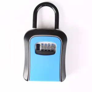 Portable Outdoor Waterproof Hanging Push Button Key Safe Lock Box Key Storage Lock Box with 4 Digit Combination