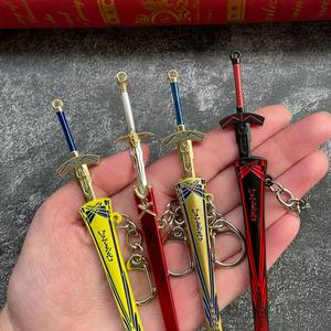 12cm Anime juego espada modelo llavero Zoro Fate Night Metal decoración llavero para bolsa accesorio - Product Image 3