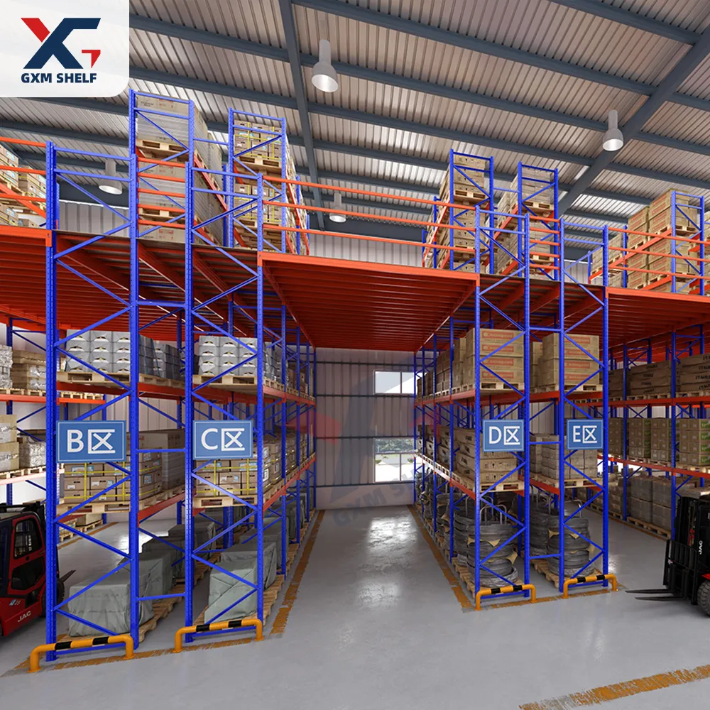 GXM endüstriyel platformlar depo rafı asma raf depo asma kat çift çelik yapı asma kat raf