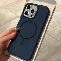 Coques de téléphone portable en silicone liquide au design uni de luxe pour iPhone 18 17/16/15/14 Plus/13 Pro Max avec chargement magnétique sans fil