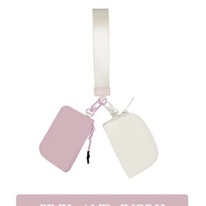 Women's Fashion Clippable Coin Bag with Dual Pouch Card Holder <b>Key</b> <b>Chain</b> Portable Zip Wristlet Wallet for Girls - Product Image 2