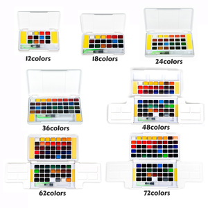 Kit de Pinceles de Acuarela <span class=keywords><strong>para</strong></span> Estudiantes Principiantes OEM/ODM, Juego de Pinturas de Acuarela Sólidas con Paleta - Product Image 1