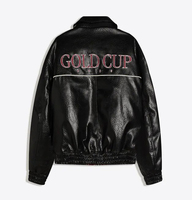 Blouson Moto Homme en Cuir Graphique Color Block Style Streetwear Épais Coupe-Vent avec Broderies et Écussons – Fabricant