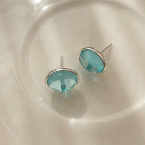 Boucles d'oreilles ovales en pierres précieuses bleues de haute qualité en argent Sterling 925 perle fine à la mode cadeau de fiançailles de fête de mariage pour femmes - Product Image 2