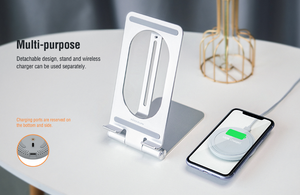 ordenador portátil ajustable Alineación de soporte de metal 15W rápido cargador inalámbrico tablet pc soporte titular de mesa - Product Image 3