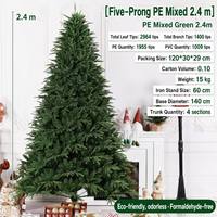 Sapin de Noël artificiel dense en PE, forme pleine, facile à ranger, non éclairé, pour intérieur, maison, salon, décoration de fêtes